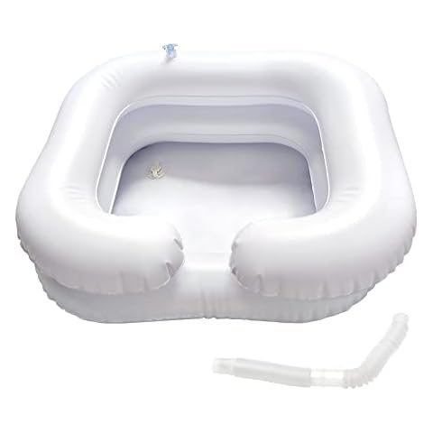 LEAN ON US PVC Hair Washing Basin,Inflatable Shampoo Basin Kit for Disabled and Elderly Bed Easy & Safe Bathing & Shampooing Cover