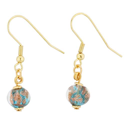 Glass Of Venice Murano Glass Starlight Balls Earrings - Teal