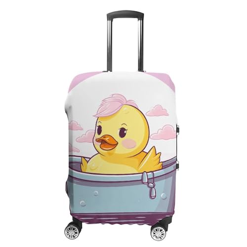 Cartoon Yellow Duck Luggage Cover, Washable Elastic Suitcase Cover Protector Fit 18-32 Inch Luggage