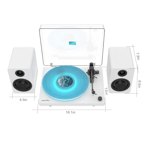 WhatPlus Vinyl Record Player with Bluetooth, Speakers and LED Lighting by whatplus - Used condition - Image 5