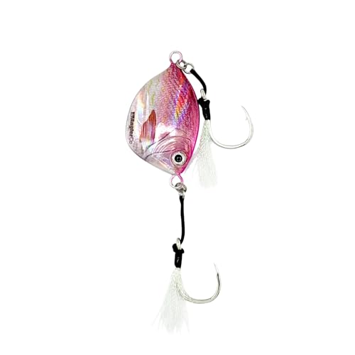 Imposter Jig Vermillion Snapper Pattern Slow Pitch Fishing Lure Inshore and Offshore Fish (200 Gram)