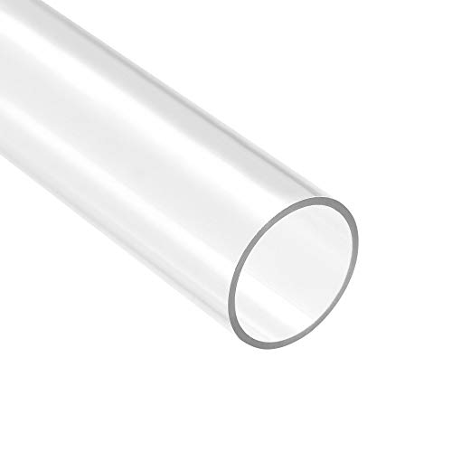 Image of uxcell Clear Rigid Tubing 18mm(11 /16'') ID x 20mm(3 /4'') OD x 1Ft Length Round Plastic Polycarbonate Tube