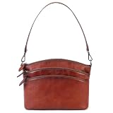 Zhuoliang Women's Crossbody Handbags Genuine Leather Purse Crossbody Bags for Women Shoulder Bags Multi-Pockets Pocketbook Travel Organizers - Two Straps Light Brown