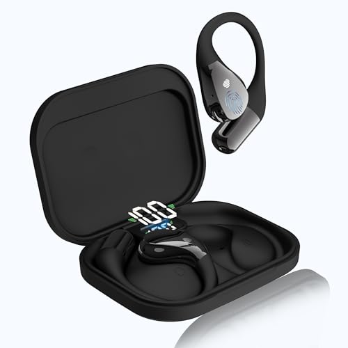 Black wireless translation earbuds in charging case, showcasing advanced technology for real-time translation in 156 languages, featured in high-tech travel accessories review.