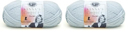 Image of (1 Skein) Lion Brand Yarn Vanna's Choice Yarn, Silver Blue (Pack of 2)
