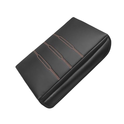 Muslogy Center Console Armrest Cover Fit for Honda CR-V 2023+ & CRV Hybrid Accessories, Comfort Armrest Pad Console Lid Cushion Vegan Leather 1-Inch Extra Thick (Black/Organge Trim) by Muslogy - Image 7