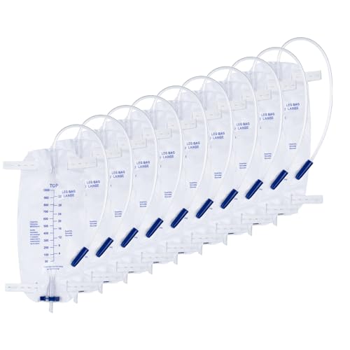 10 Pack 1000ml Sterile Leg Urinary Drainage Bags for Men and Women