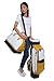 Leather Golf Set Cart Clubs Bag, Duffle Bag & Accessories Bag | Handmade to Order in Italy | Soft Pebble-Grain Waterproof Leather Elegant Luxury Golf Bags (White/Dark Brown/Yellow)