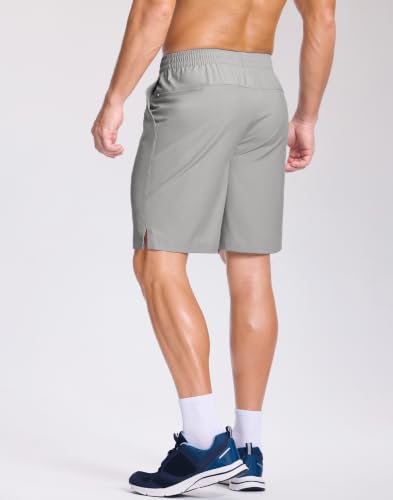 Image of GGJ Men's Lightweight Athletic Shorts with 2 Zipper Pockets 7 inch /9 inch /5 inch Gym Workout Running Quick Dry Tennis Shorts for Men