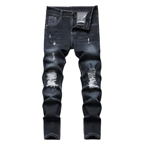 Boys Stylish Ripped Pants Elastic Fit Denim Trousers for Casual Wear Durable and Comfortable Boys' Jeans Perfect