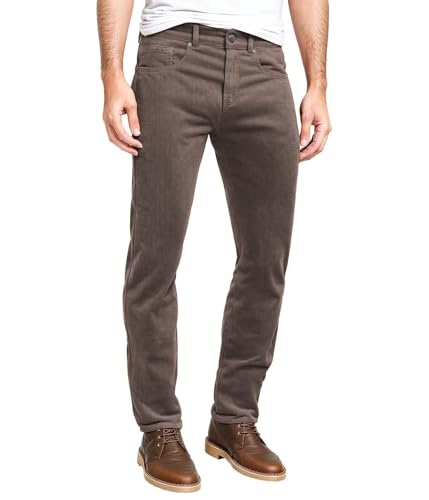 ETHANOL Men's Slim Stretchy Casual Corduroy Pant APL21950SK Brown 34