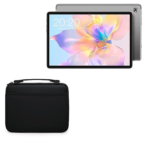 BoxWave Case Compatible with Teclast P40HD - Hard Shell Briefcase, Slim Messenger Bag Briefcase Cover Side Pockets - Jet Black