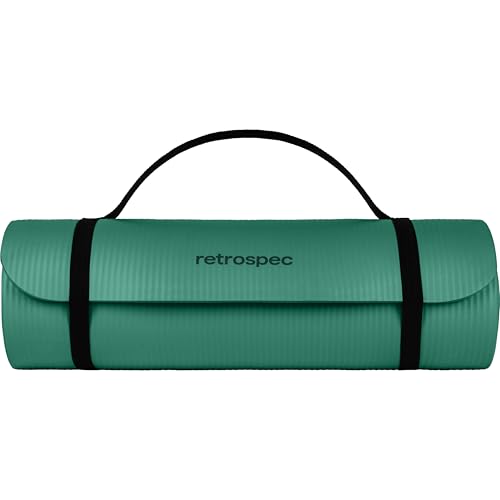 Image of Retrospec Solana Yoga Mat Thick 1 /2in Non-Slip Workout Mat with Nylon Strap - 72x24in Exercise Mat for Pilates, Stretching & Fitness - BPA Free, Easy Clean