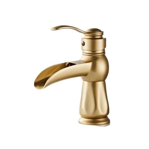 Mitigeur évier laiton antique effet cascade pour vasque rétro - 2