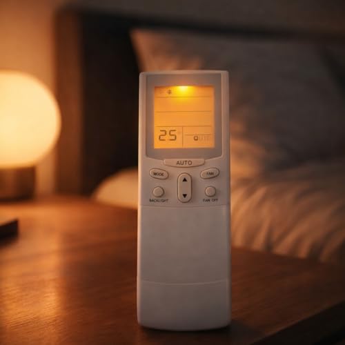 Image of Replacement AC Remote Compatible for Hitachi 68A with Backlight & Timer - White (Please Match Old Remote Before Order).