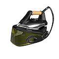 Rowenta VR7360 Easy Steam Generatore a Vapore, Erogazione Continua da 110 G/Min, Getto da 270 G/Min, Riscaldamneto Rapido in 2 Min, Vapore Verticale, Nero/Verde
