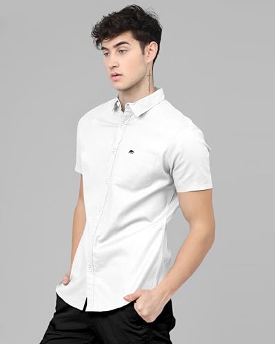 Image of BRUCEWANE Men's 100% Cotton Half Sleeve Shirt