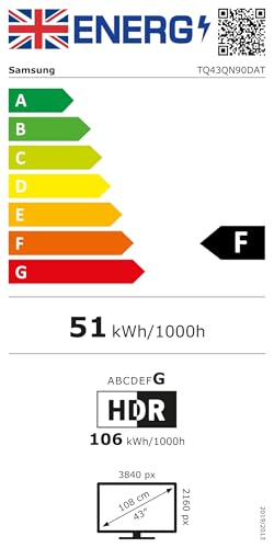 Samsung Téléviseur TQ43QN90D 43" (43 Pouces) Neo QLED 4K Smart TV 2024