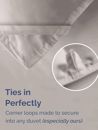 Image of Cal King Size, Light Gray Alternative Down Comforter - Warm, Lightweight & Breathable Hotel Quality Bedding Set for Men, Women, Kids and Teens - All Season Cooling Microfiber Duvet Insert Comforter