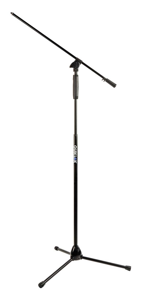 QUIK LOK - A/989 BK, ASTA MICROFONICA a giraffa telescopica con base a treppiede e regolazione altezza ONE-HAND