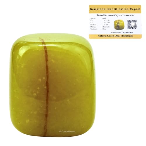 Image of Green Opal Crystal Healing Tumbled Stone, Natural Polished Crystals for DIY Crafts, Manifestation, Meditation, Pooja Feng Shui and Reiki Healing (30 Grams)