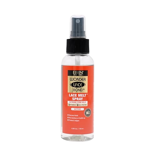 Wonder Lace Bond Melt Spray 3.39 Fl Oz / 100 ml - Extreme Firm Hold (Active) | Flawless,Natural, and Sea mleass finish, No Reside, Long Lasting Formula with Protecting Edges, Perfect for wigs