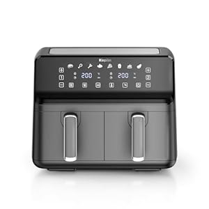 Keplin 9L Dual Zone Air Fryer - 2700W Energy-Saving Cooker with 6 Cooking Functions - Extra-Large Capacity for Healthy Meals - Roast, Bake, Dehydrate, Crisp - Family Size (9L)