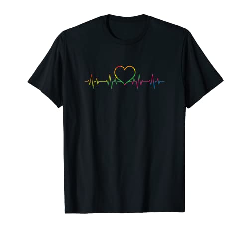 LGBT Heartbeat EKG Day - Disfraz lésbico LGBTQ+ Camiseta