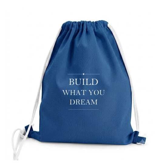 Drawstring Backpack Build What You Dream Blue One Size Navy Blue 38 cm x 42 cm x 10 cm-picture-27