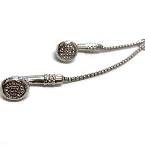 Preisvergleich Produktbild Kaned Musik kopfhörer Halskette persönlichkeit kopfhörer hip hop anhänger Charme schmuck Geschenk Ornament,Silber