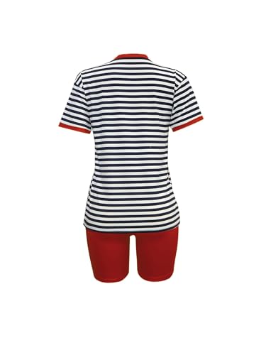 Image of TOPONSKY Womens 2 Piece Sports Outfit Tracksuit Shirt Shorts Jogger Bodycon Sets