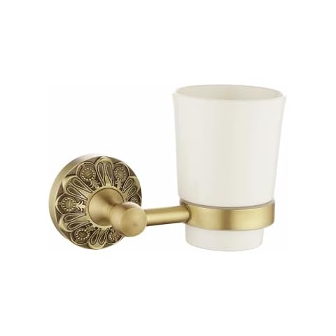 Lucyound Antique Gold Wall Mounted Toothbrush Holder Cover