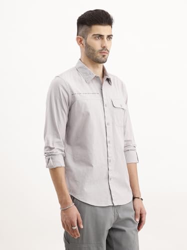 Image of WROGN Men's Twill Weave Shirt | Solid | Slim Fit