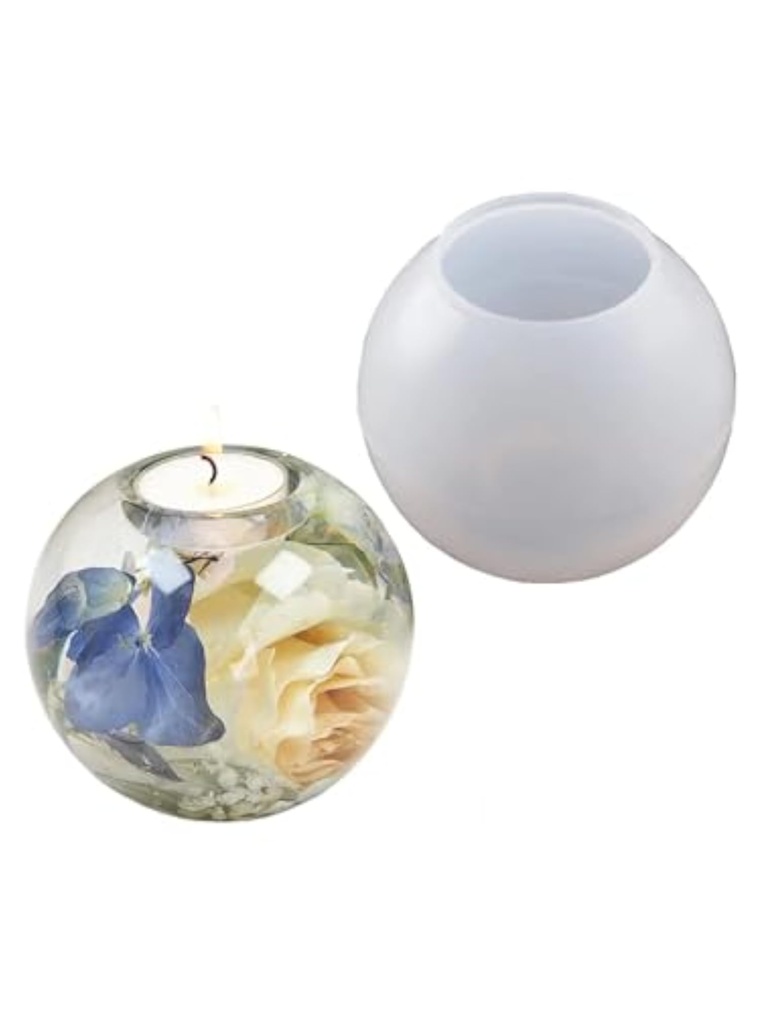 Silicone Mold 3 Inch Tealight Round Globe Design for DIY Crafts