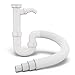 Sifone da cucina flessibile per lavelli da cucina, con attacco per dispositivi, 40 e 50 mm