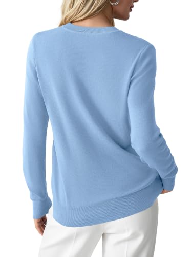 Image of GKBK Women's Sweaters 2026 Fall Fashion Lightweight Classic V Neck Business Casual Outfits Long Sleeve Knit Pullover Tops