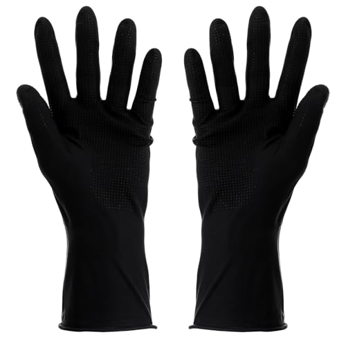Guantes de látex negros SECFOU medianos lavables para proteger manos de agentes externos