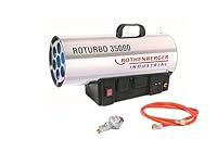 Rothenberger Industrial Gas – Heiz – Kanone/Gebläse RoTurbo 35000 inkl. Piezo-Zündung, Schlauch & Schlauchbruchsicherung 34,0 kW, 1500000363