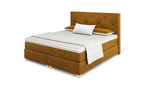 Betten Jumbo Prince Boxspringbett 200x200 cm 7-Zonen TFK Härtegrad H4 und Pocket Air Topper | Farbe Coffee-Braun – Bild 3