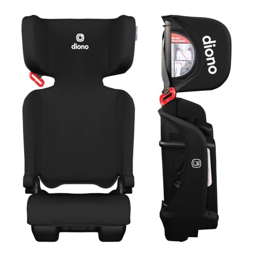 Diono Airi Lightweight High Back Booster Seat Foldable Travel Friendly Slim 3-Across Fit 40100 lbs/4357 in Frontal Impact Protection Black