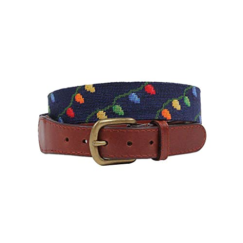 Christmas Lights Needlepoint Belt by Smathers & Branson
