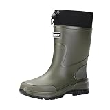 Men's Mid Calf Rain Boots Thick Sole All Weather...