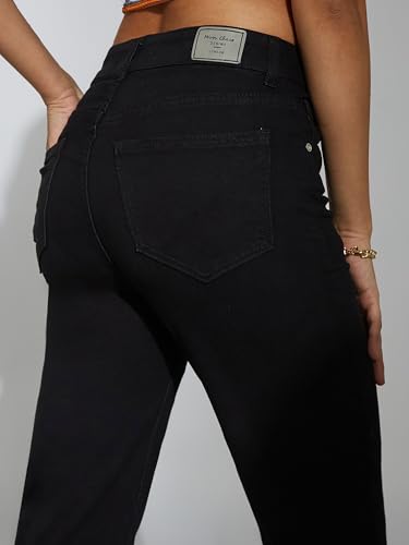 Image of Miss Chase Women's Wide-Leg High-Rise Regular-Length Stretchable Shaping Denim Jeans