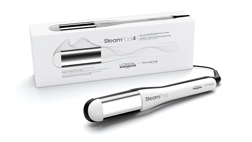 L'Oréal Professionnel SteamPod 4.0, Redresseur de cheveux à vapeur & Styler, Redresseurs, Vagues & Curls, moins de dommages, tous les types de cheveux, blanc