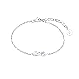 Bezauberndes längenverstellbares Armkettchen (16+3 cm Verlängerung) aus 925er Sterling Silber