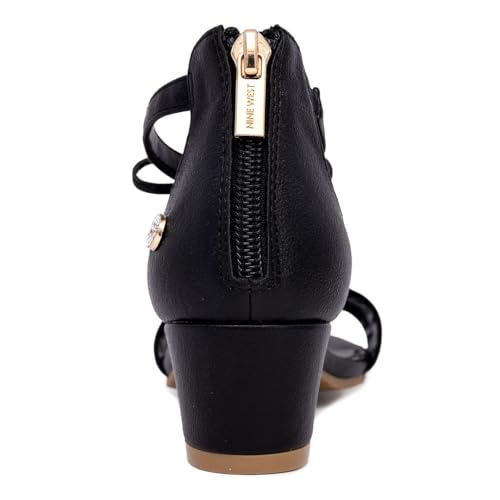 Image of Nine West Girls Sandals Low Heel Dress Pump Ankle Strap Open Toe Wedding Party for Big Kids & Little Kids