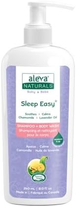 Aleva Naturals Sleep Easy Hair and Body Wash for Babies & Toddlers, Gentle on Eyes, Lavender, 8 Fl Oz