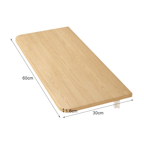 HUOLE Mesa Plegable de Pared, Mesa Plegable, Escritorio De Madera Pequeño para Oficina, Hogar, Cocina, multifuncionales,Escritorio de Ordenador,60 * 30 * 1.6cm-Color Nogal - imagen 3