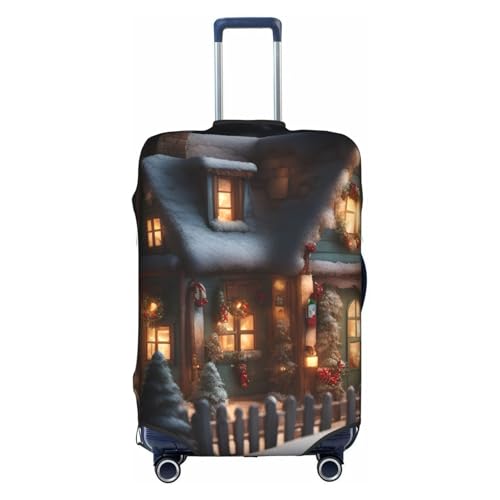 Christmas Village House 4 Tsa Approved Luggage Cover For 18-32 Inch Suitcases Scratch-Resistant Stretch Luggage Cover
