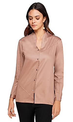 ORGANIC CLEANSEWomen Rust color Regular Fit Solid Formal Shirt